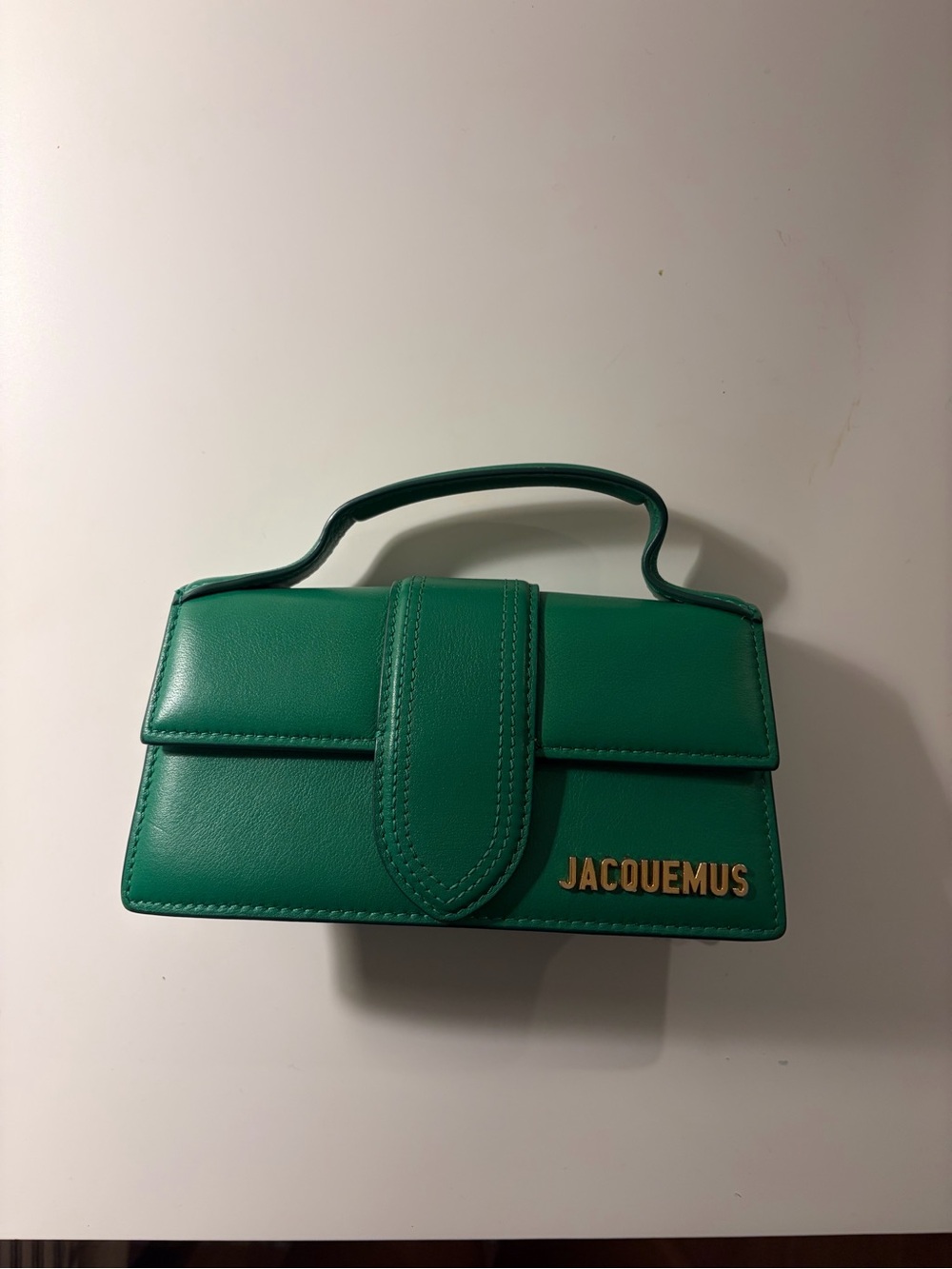 Jacquemus Emerald Green Mini Leather Top-Handle Bag